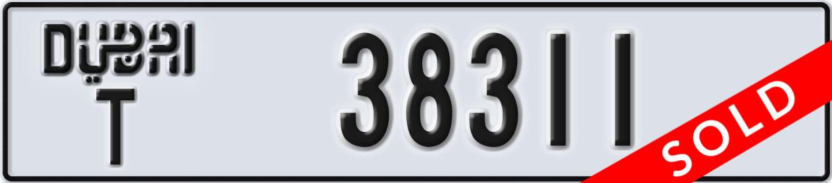 dubai License Plate Number 38311 Code T
