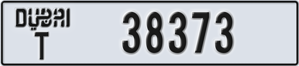 dubai License Plate Number 38373 Code T