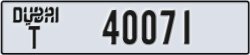dubai - code - T - number -40071