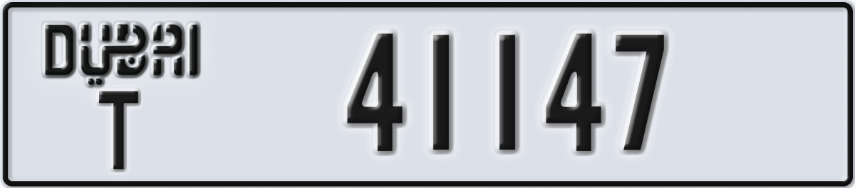 dubai License Plate Number 41147 Code T
