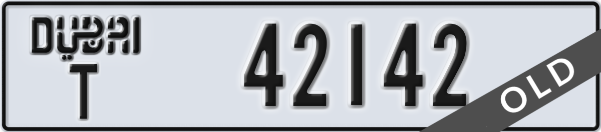 dubai License Plate Number 42142 Code T