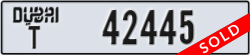dubai - code - T - number -42445