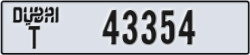 dubai - code - T - number -43354