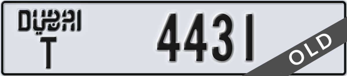 dubai License Plate Number 4431 Code T