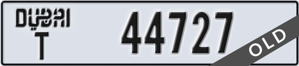 dubai License Plate Number 44727 Code T