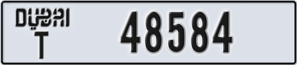 dubai License Plate Number 48584 Code T