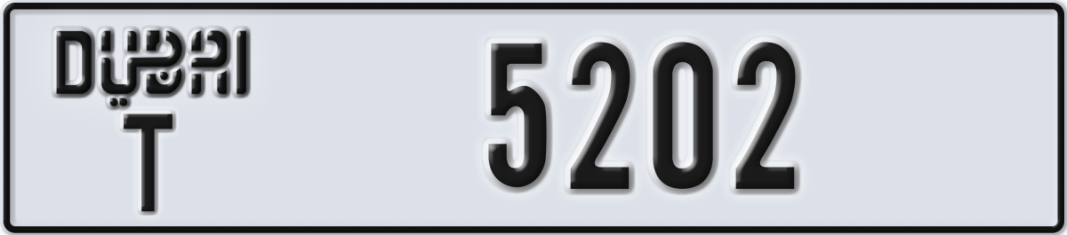 dubai License Plate Number 5202 Code T
