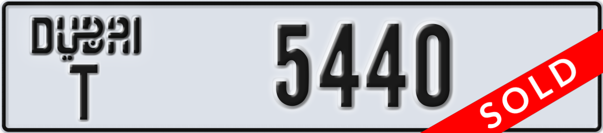 dubai License Plate Number 5440 Code T