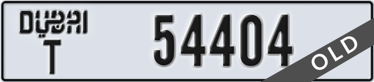 dubai License Plate Number 54404 Code T