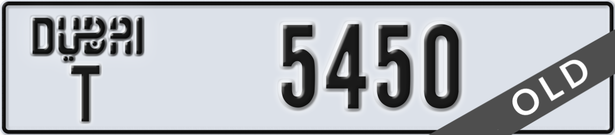 dubai License Plate Number 5450 Code T