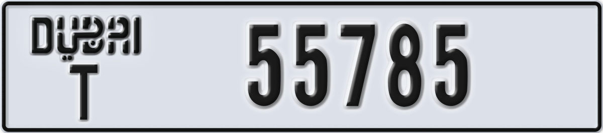 dubai License Plate Number 55785 Code T