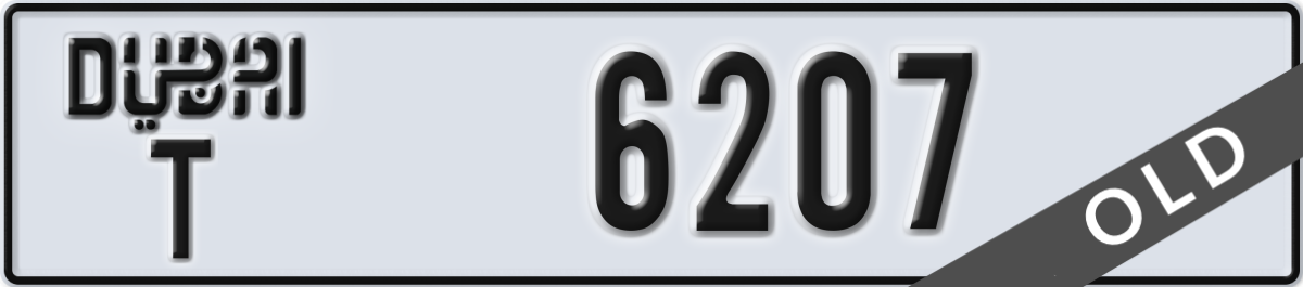 dubai License Plate Number 6207 Code T