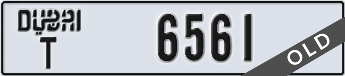 dubai License Plate Number 6561 Code T