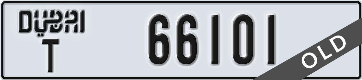 dubai License Plate Number 66101 Code T