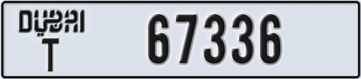 dubai License Plate Number 67336 Code T