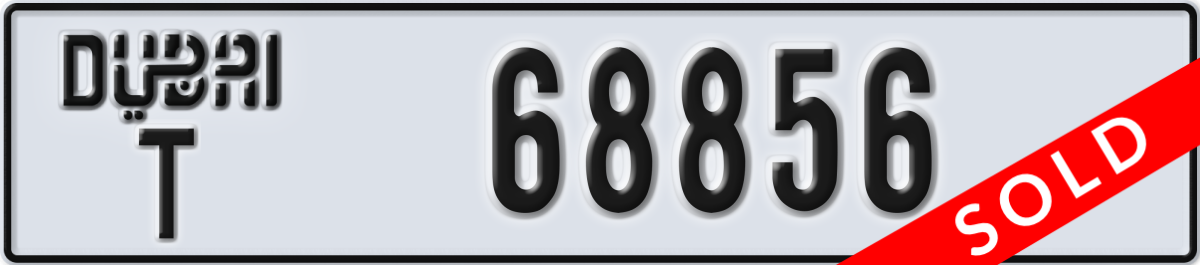 dubai License Plate Number 68856 Code T