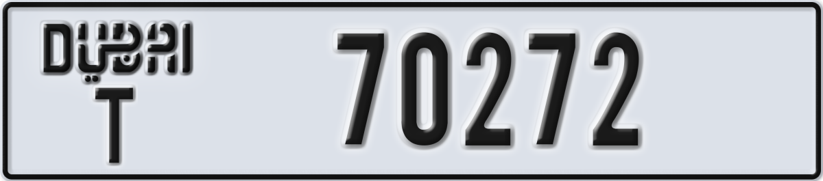 dubai License Plate Number 70272 Code T