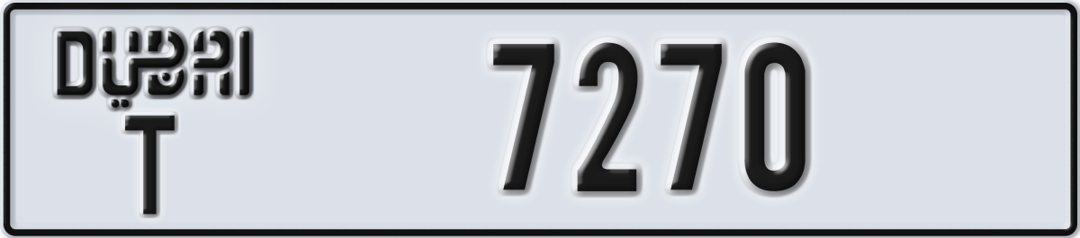 dubai License Plate Number 7270 Code T
