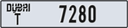 dubai - code - T - number -7280