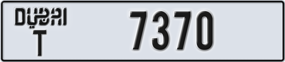 dubai License Plate Number 7370 Code T
