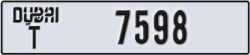 dubai - code - T - number -7598