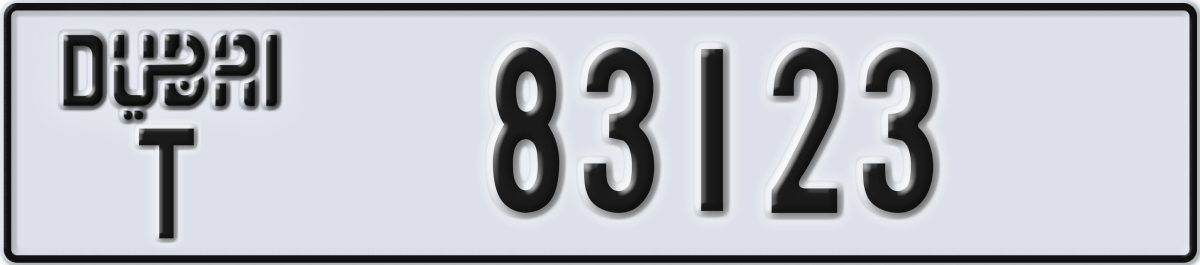 dubai License Plate Number 83123 Code T