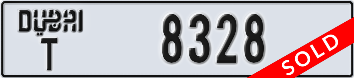 dubai License Plate Number 8328 Code T
