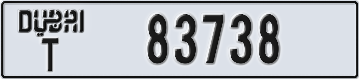 dubai License Plate Number 83738 Code T