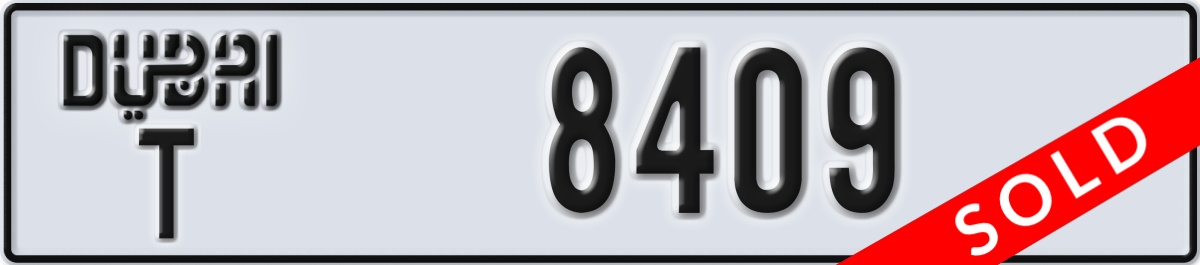 dubai License Plate Number 8409 Code T