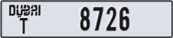 dubai - code - T - number -8726