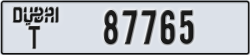 dubai - code - T - number -87765