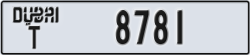dubai - code - T - number -8781