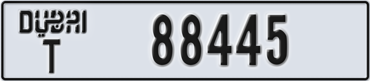 dubai License Plate Number 88445 Code T