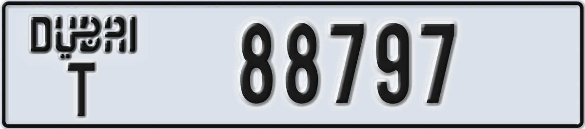 dubai License Plate Number 88797 Code T