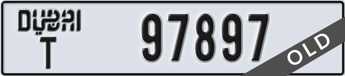 dubai License Plate Number 97897 Code T