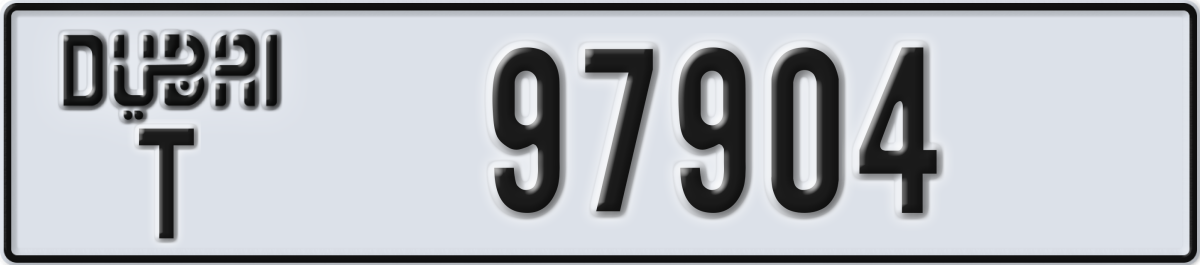 dubai License Plate Number 97904 Code T