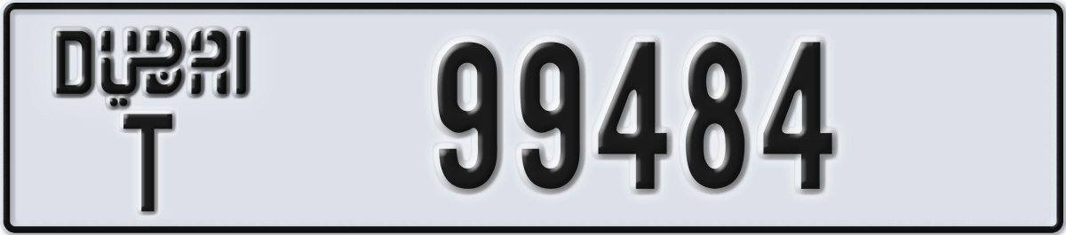 dubai License Plate Number 99484 Code T