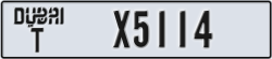 dubai - code - T - number -X5114