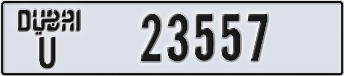 dubai License Plate Number 23636 Code U