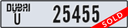 dubai - code - U - number -25455