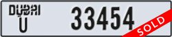 dubai - code - U - number -33454