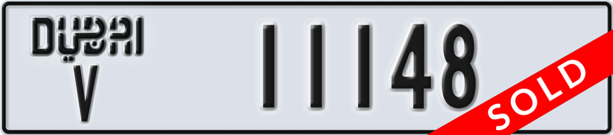 dubai License Plate Number 11148 Code V