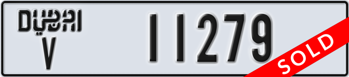 dubai License Plate Number 11279 Code V