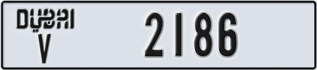 dubai License Plate Number 2186 Code V