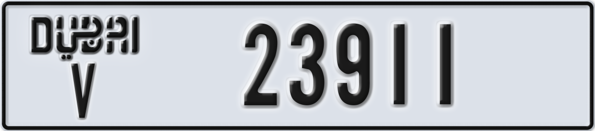 dubai License Plate Number 23911 Code V