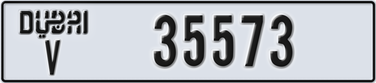 dubai License Plate Number 35573 Code V