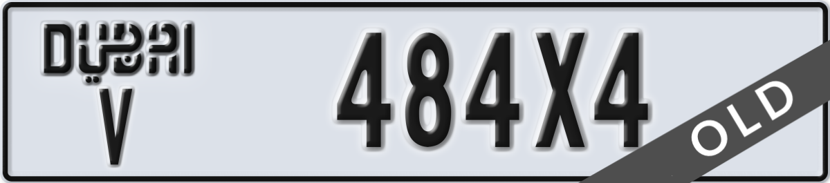 dubai License Plate Number 484X4 Code V