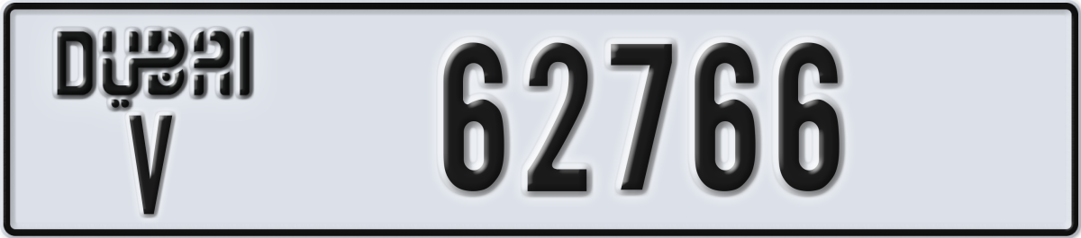 dubai License Plate Number 62766 Code V