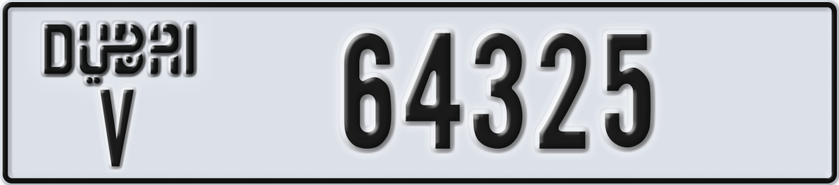 dubai License Plate Number 64404 Code V