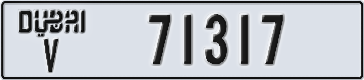 dubai License Plate Number 71317 Code V